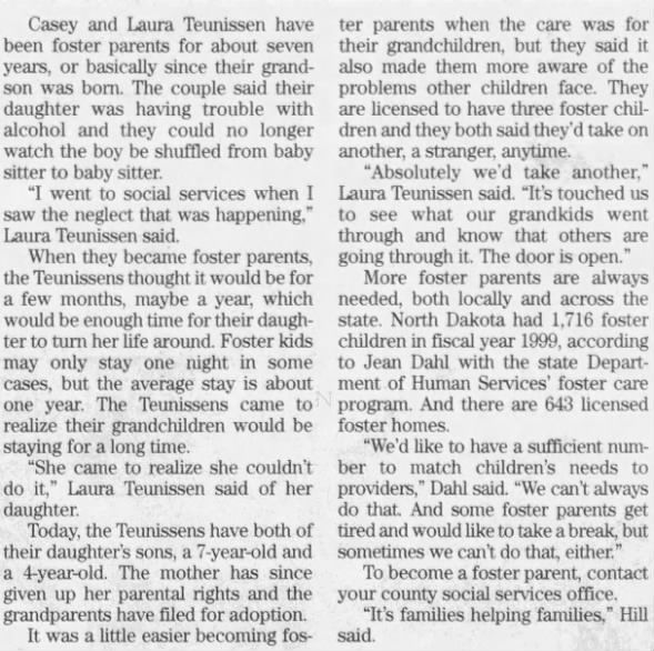 Foster parents, Laura and Casey Thompson, Bis Tri 2-6-2000